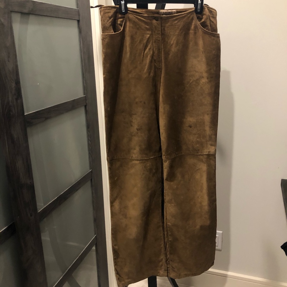 Women’s brown leather lined pants-Gorgeous!
